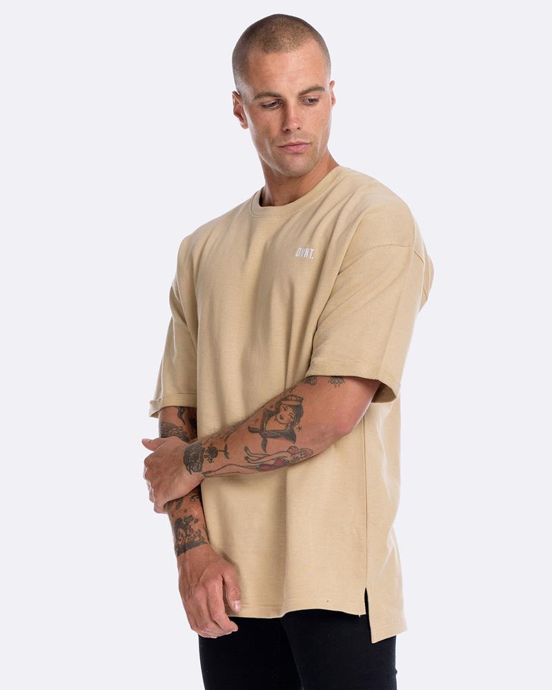 Off-Shoulder Pinned Short Sleeve Crew